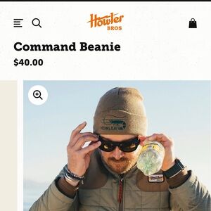 Howler Brothers Grey with Trout Command Beanie. NEW with tags